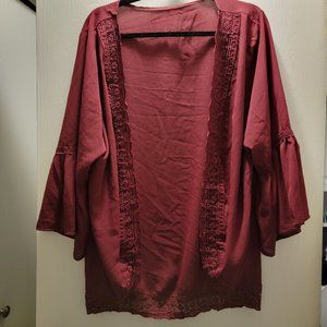 Large Maroon Open Blouse